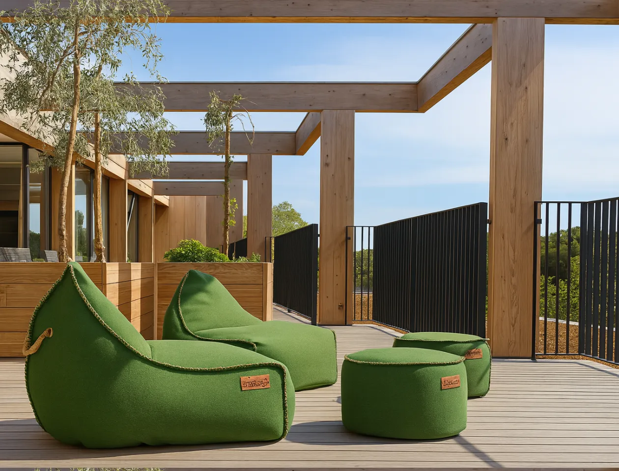 Stylish outdoor furniture set on a garden terrace – harialy collection